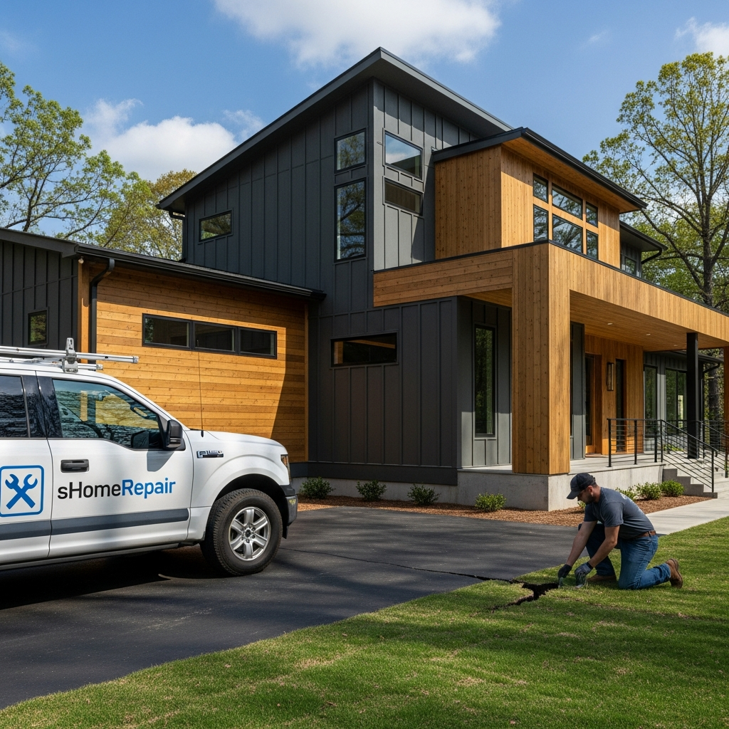 Signs of structural damage on an Athens, GA home being inspected by Smart Home Repair