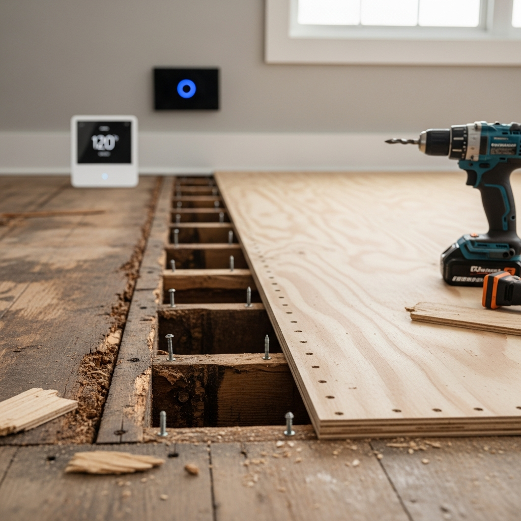 Rotten subfloor repair in an Athens, GA home by sHomeRepair