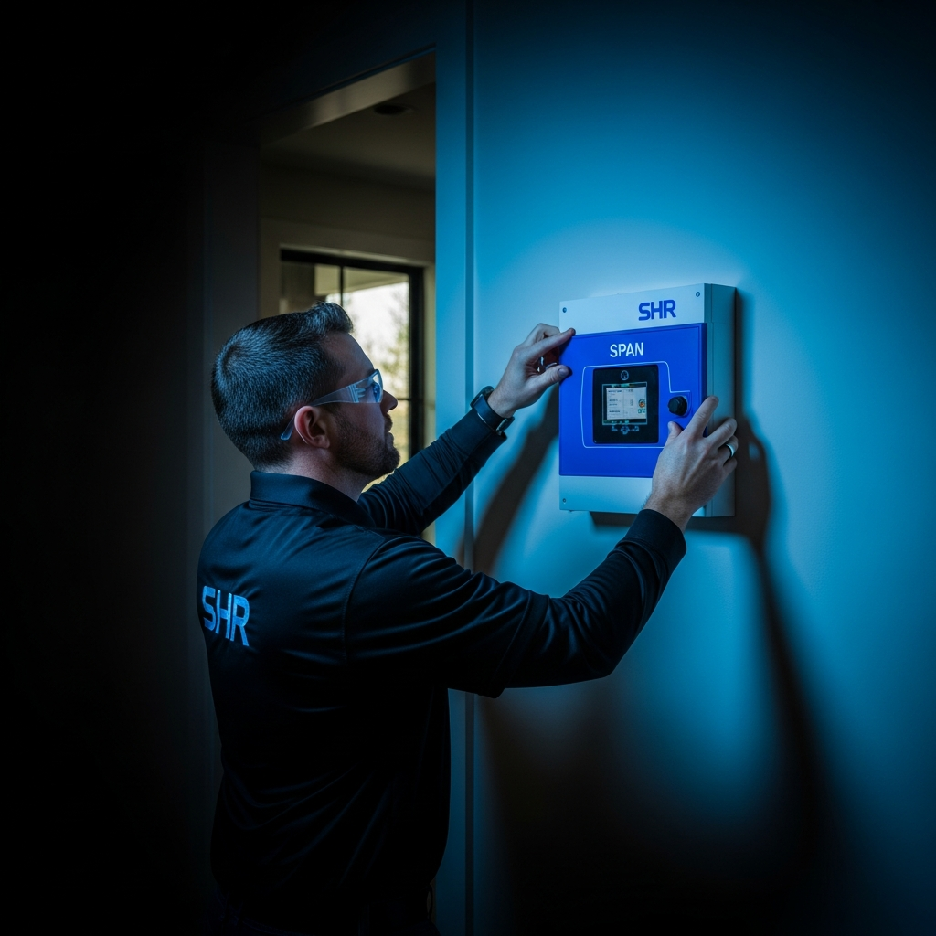 Smart Home Repair electrician installing a smart electrical panel in Athens, GA