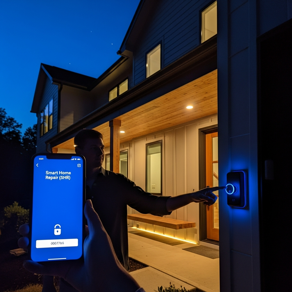 Smart Home Repair installation of a smart lock on an Athens, GA home