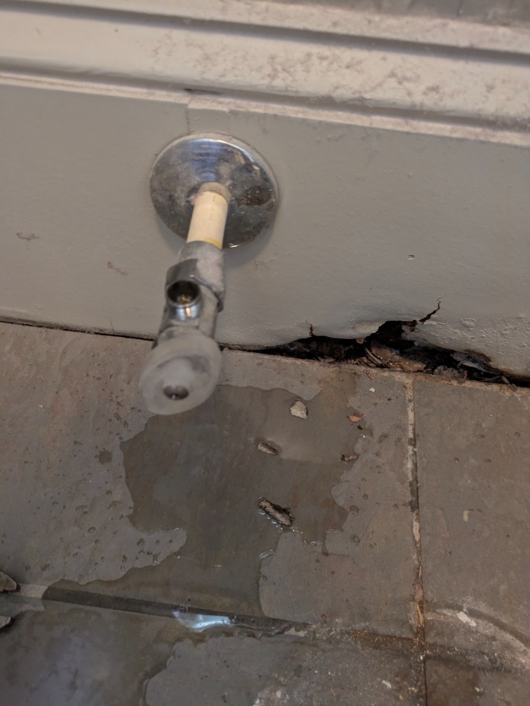 Water supply line leak