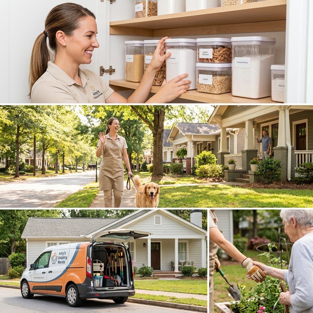 Amy organizing a home pantry in Athens, GA